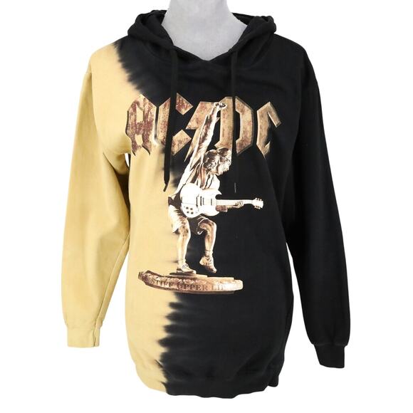 AC DC Sweatshirt Small Mens Hoodie Black Gold Stiff Upper Lip Unisex AC/DC - Picture 2 of 14
